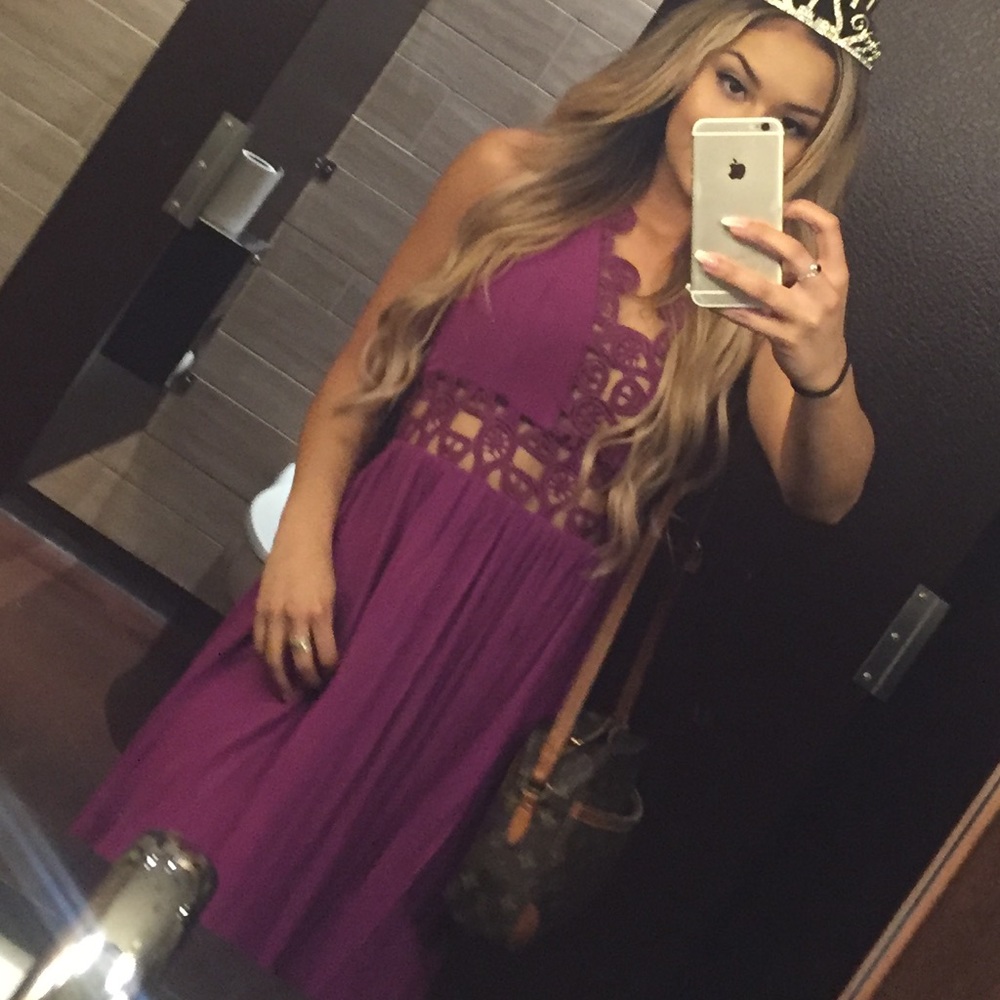 Pretty purple long summer dress